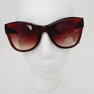 Oscar de la Renta Square Cat Eye Brown & Snake Print Frame Sunglasses